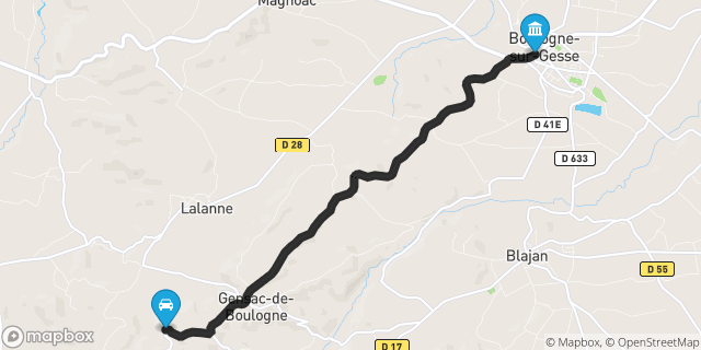 Itinéraire vers Boulogne-sur-Gesse