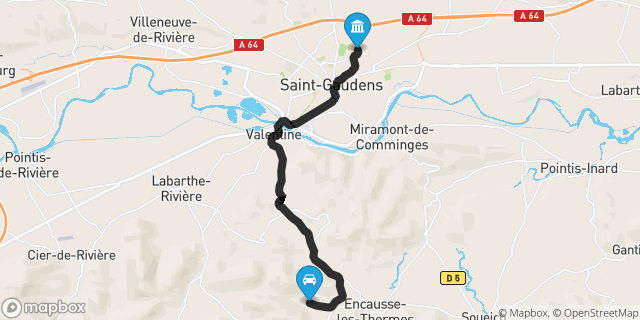 Itinéraire vers Saint-Gaudens