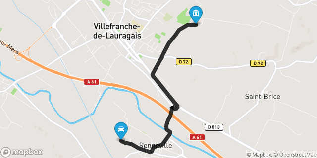 Itinéraire vers Villefranche-de-Lauragais