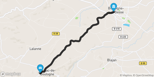 Itinéraire vers Boulogne-sur-Gesse