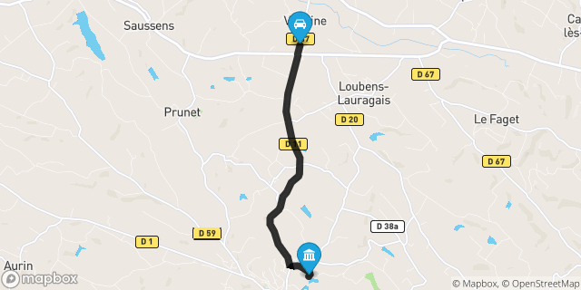 Itinéraire vers Caraman