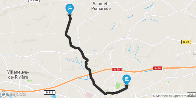 Itinéraire vers Saint-Gaudens