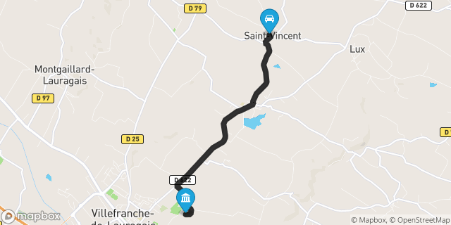 Itinéraire vers Villefranche-de-Lauragais