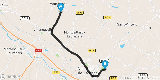 Itinéraire vers Villefranche-de-Lauragais
