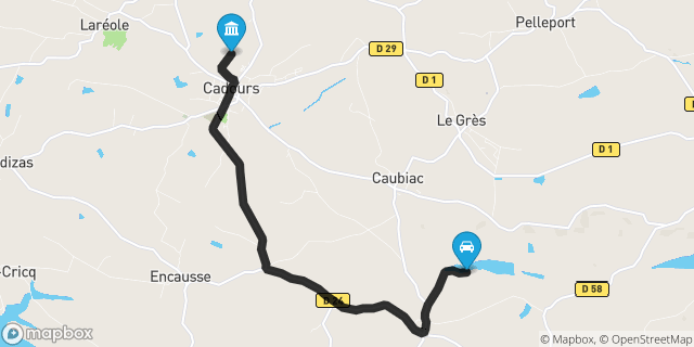 Itinéraire vers Cadours