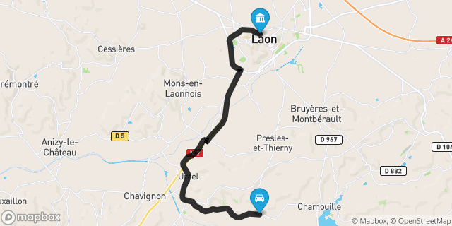 Itinéraire vers Laon