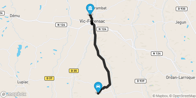 Itinéraire vers Vic-Fezensac