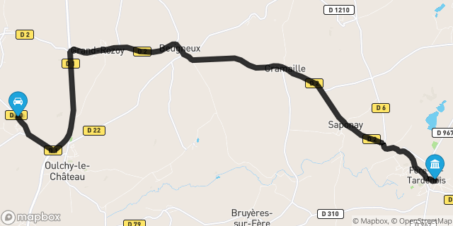 Itinéraire vers Fère-en-Tardenois