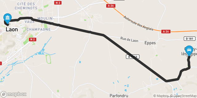 Itinéraire vers Laon