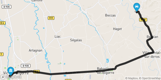 Itinéraire vers Vic-en-Bigorre