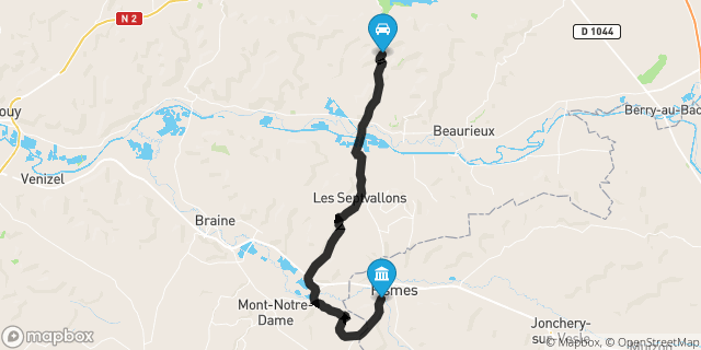 Itinéraire vers Fismes
