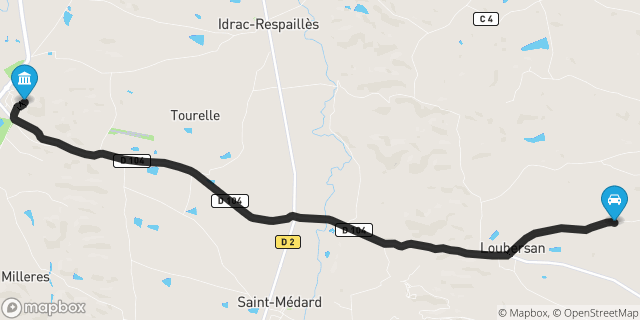 Itinéraire vers Mirande