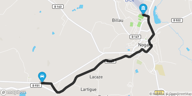 Itinéraire vers Nogaro