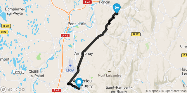 Itinéraire vers Ambérieu-en-Bugey