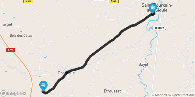 Itinéraire vers Saint-Pourçain-sur-Sioule