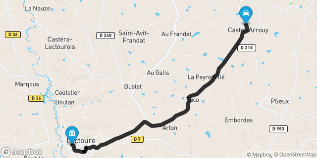 Itinéraire vers Lectoure