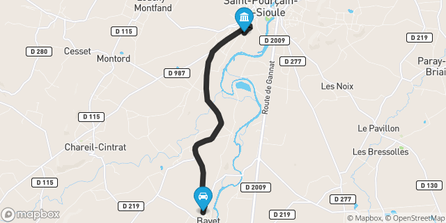 Itinéraire vers Saint-Pourçain-sur-Sioule