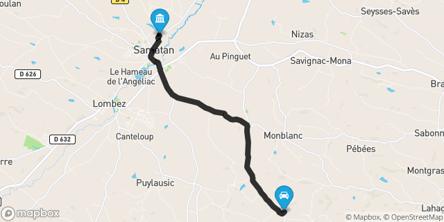Itinéraire vers Samatan