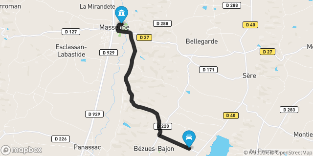 Itinéraire vers Masseube
