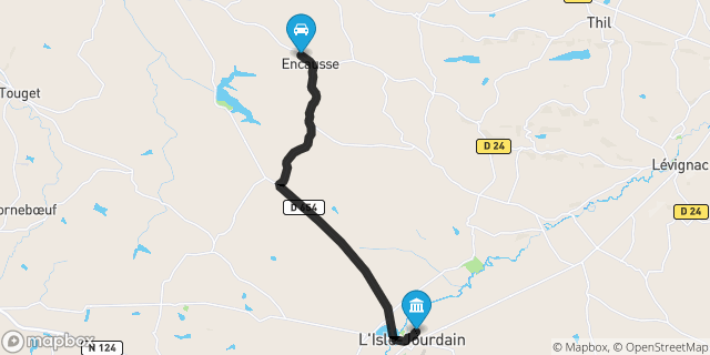 Itinéraire vers L'Isle-Jourdain