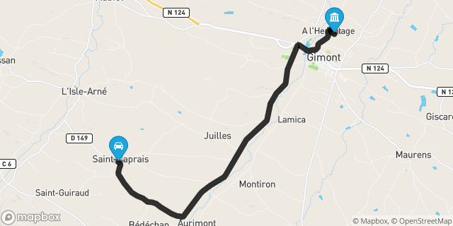 Itinéraire vers Gimont