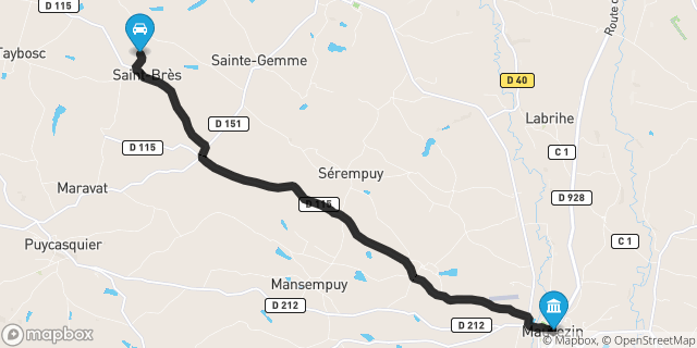 Itinéraire vers Mauvezin