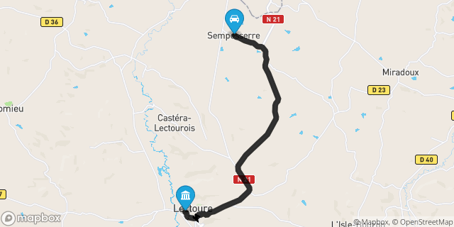 Itinéraire vers Lectoure