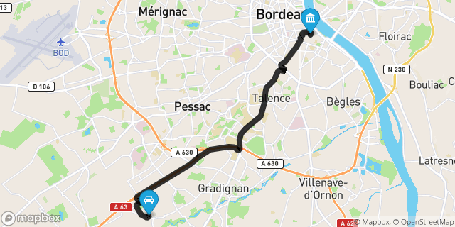 Itinéraire vers Bordeaux