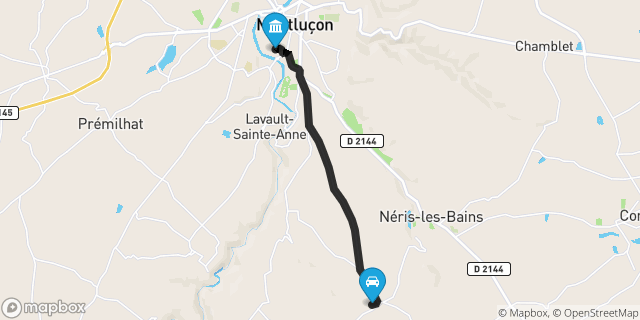 Itinéraire vers Montluçon