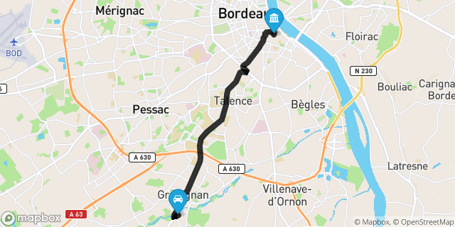 Itinéraire vers Bordeaux