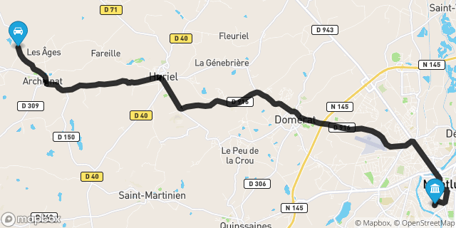 Itinéraire vers Montluçon