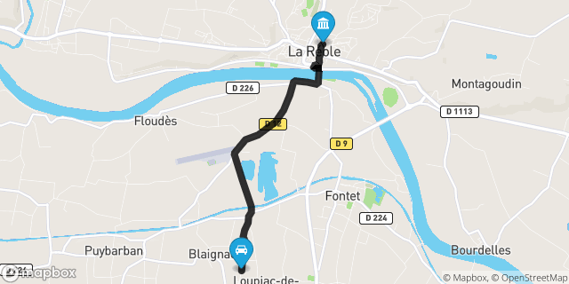Itinéraire vers La Réole