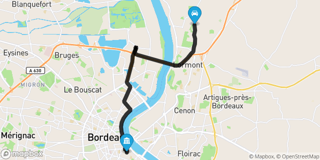 Itinéraire vers Bordeaux