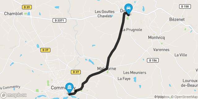 Itinéraire vers Commentry