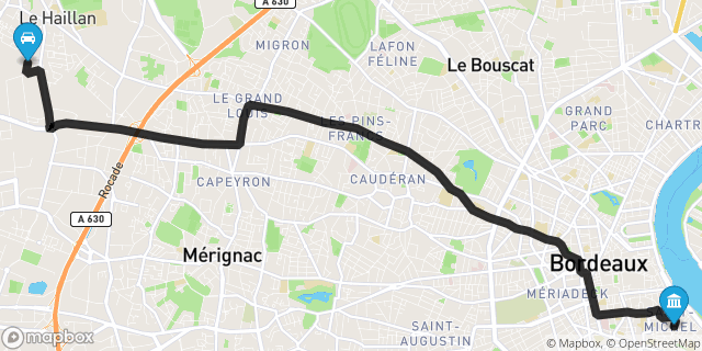 Itinéraire vers Bordeaux