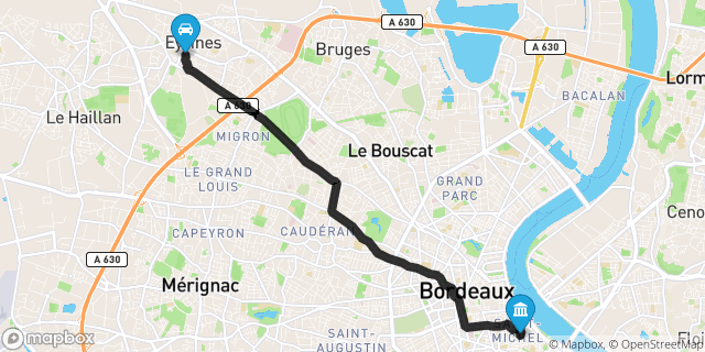 Itinéraire vers Bordeaux