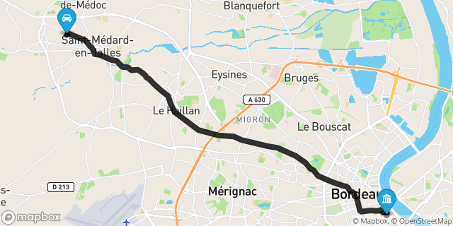 Itinéraire vers Bordeaux