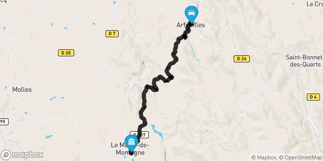 Itinéraire vers Le Mayet-de-Montagne