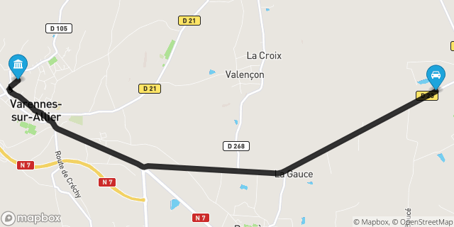 Itinéraire vers Varennes-sur-Allier
