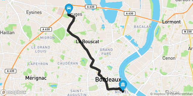 Itinéraire vers Bordeaux