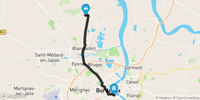 Itinéraire vers Bordeaux