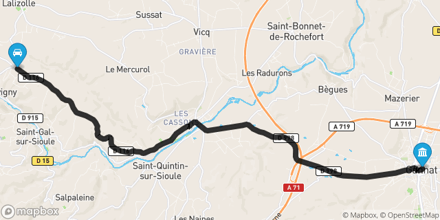 Itinéraire vers Gannat