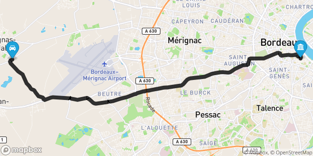 Itinéraire vers Bordeaux