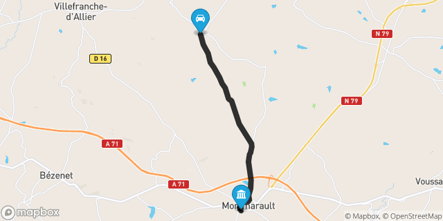Itinéraire vers Montmarault