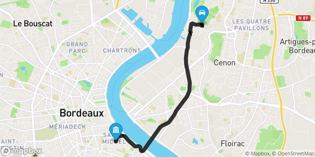 Itinéraire vers Bordeaux