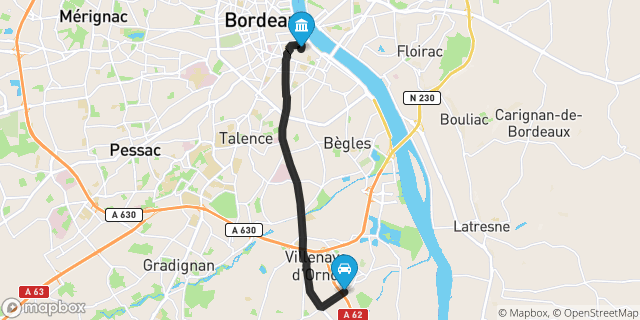 Itinéraire vers Bordeaux