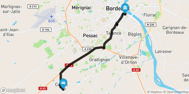 Itinéraire vers Bordeaux