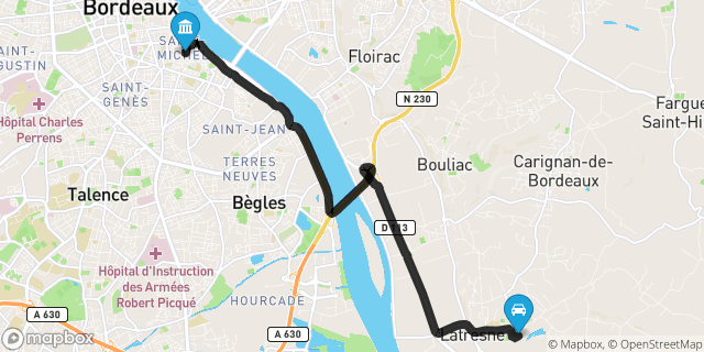Itinéraire vers Bordeaux