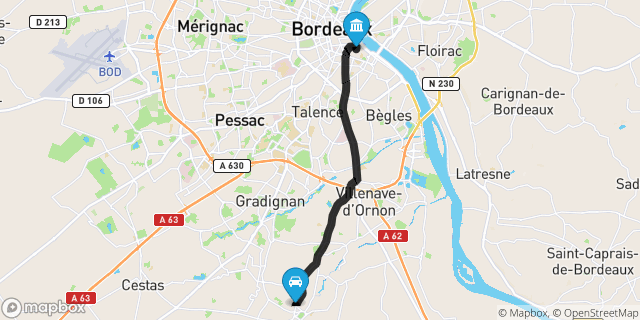 Itinéraire vers Bordeaux