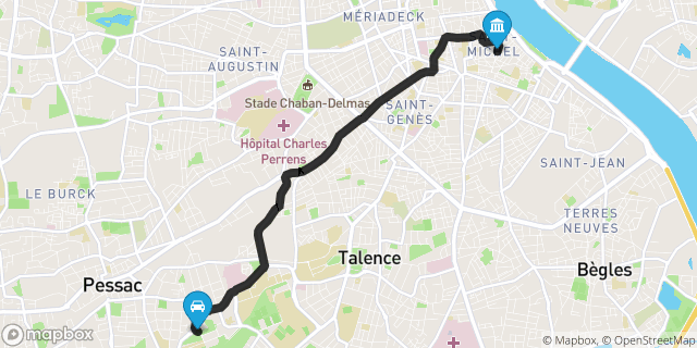 Itinéraire vers Bordeaux